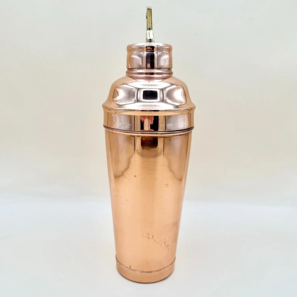 Pottery Barn Copper Martini Shaker w/ Brass Handle 10